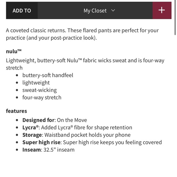 Lululemon Groove Pant Flare Nulu True Navy Size 8 - Picture 5 of 12